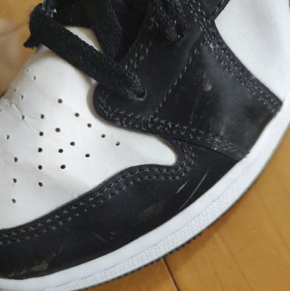 Nike Air Jordan 1 Mid Black and White with Racer Blue Accents - Picture 11 of 13